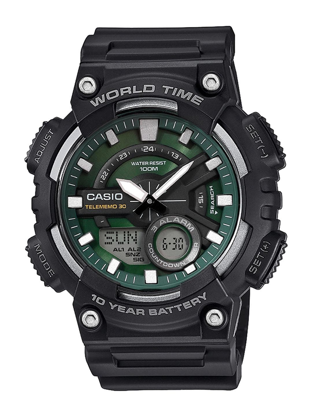 CASIO Men Dial & Straps Analogue and Digital Alarm Watch AD289