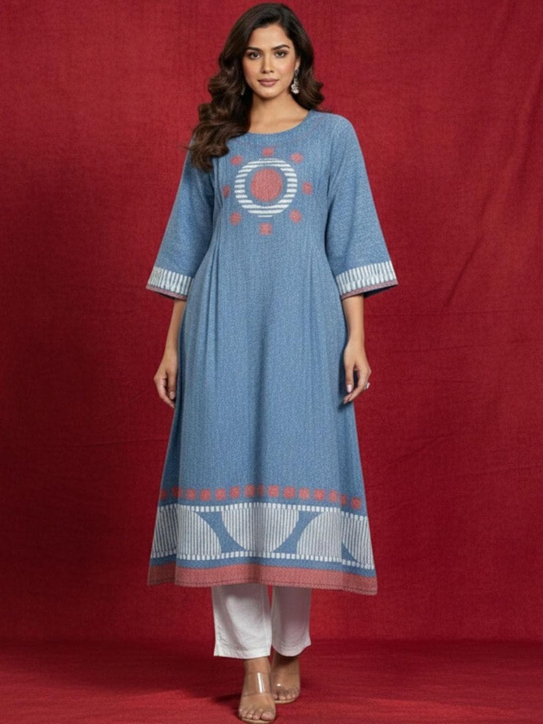 Varanga Women Printed Regular Kurta with Trousers & With Dupatta