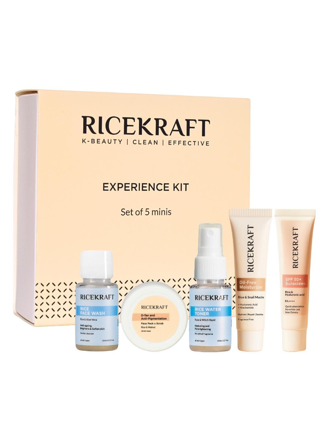 Ricekraft Set Of 5 K-Beauty Experience Pack