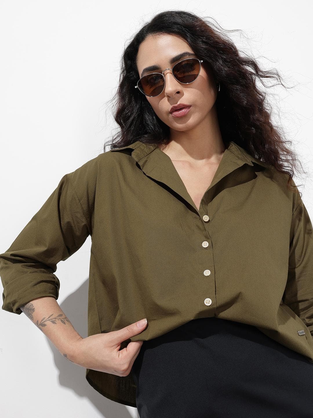 The Roadster Life Co. Drop Shoulder Sleeves Pure Cotton Casual Shirt