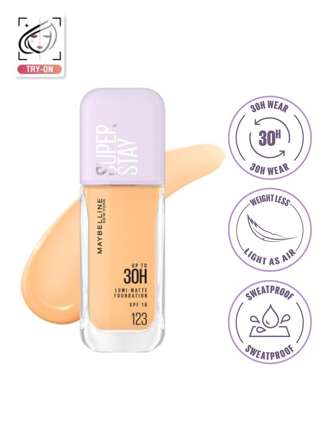 Buy Maybelline New York 30H Longwear Super Stay Lumi Matte Liquid Foundation 35ml Shade 123 - - Personal Care for Unisex