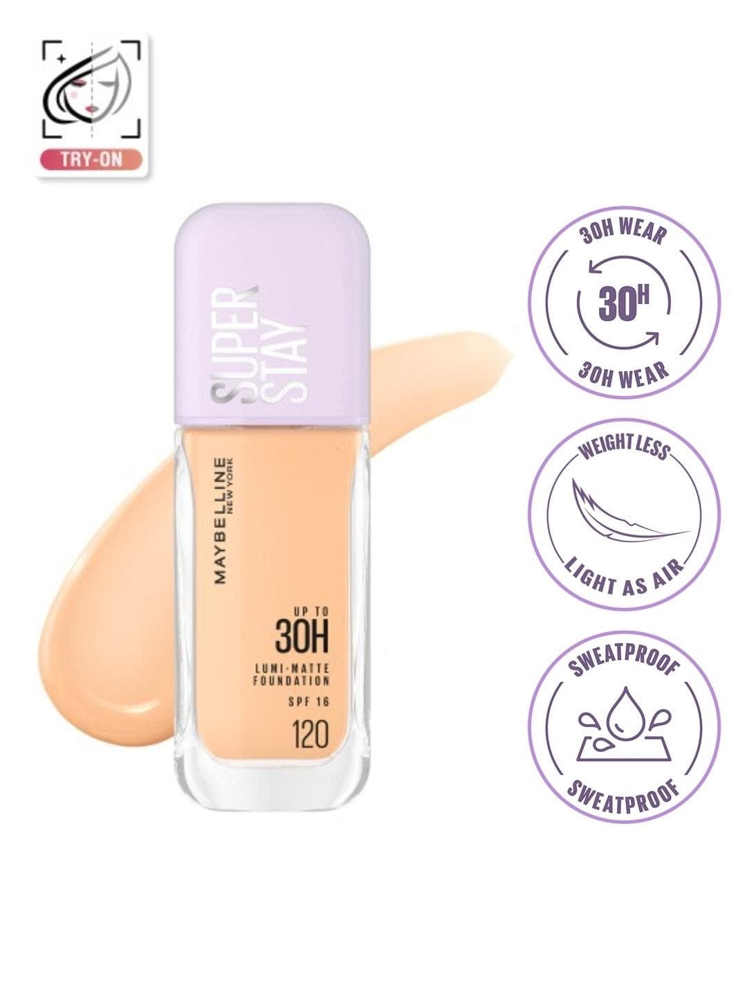 Buy Maybelline New York 30H Longwear Super Stay Lumi Matte Liquid Foundation 35ml Shade 120 - - Personal Care for Unisex