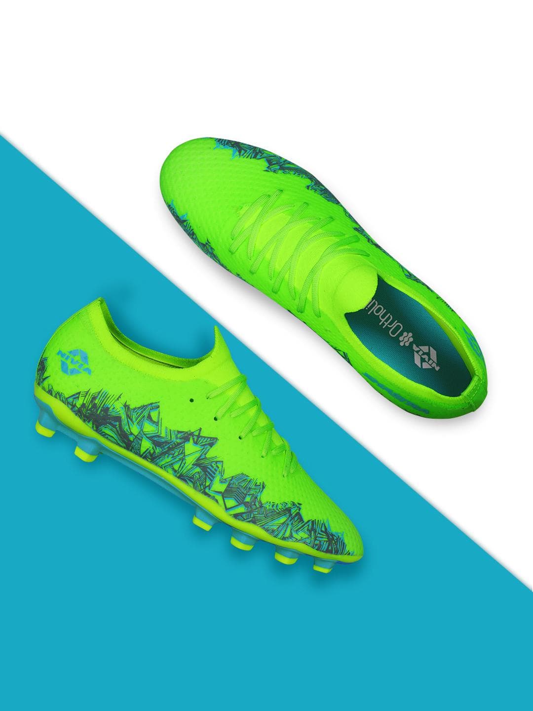 NIVIA Shastra Football Studs with PU Leather and TPU Sole for Hard & Grassy Surfaces