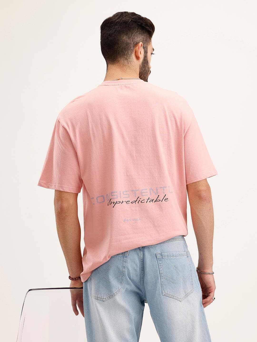 WROGN Typography Printed Drop-Shoulder Sleeves Pure Cotton Oversized T-shirt