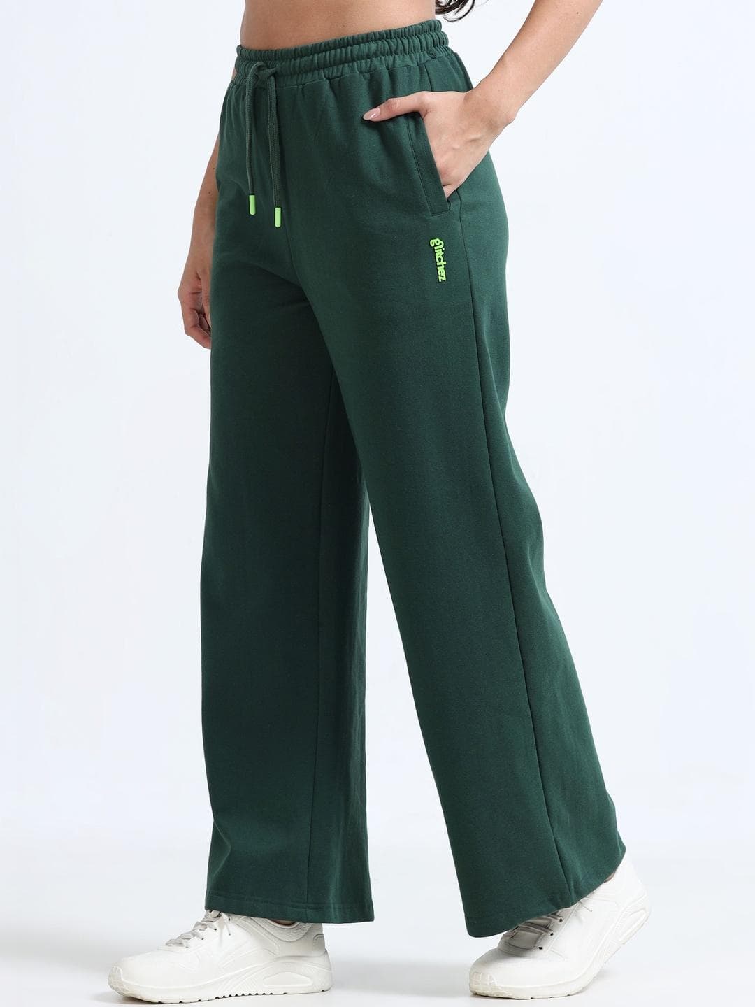 glitchez Women Straight Fit Brand Logo Track Pants