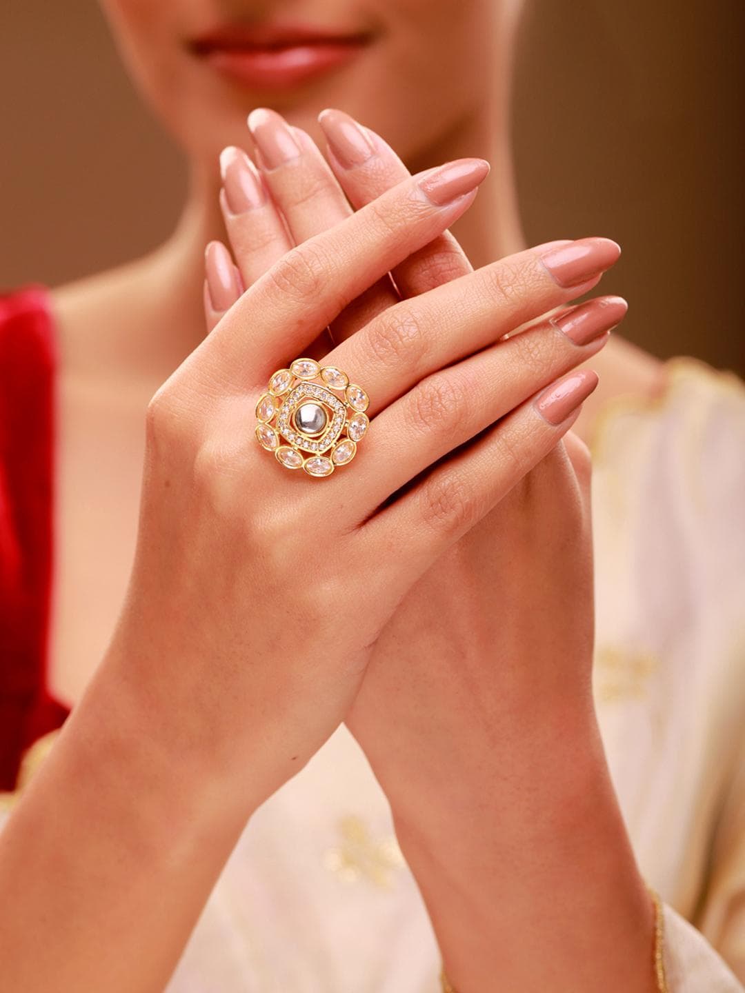 Queens of Rajasthan Kundanika Statement Ring