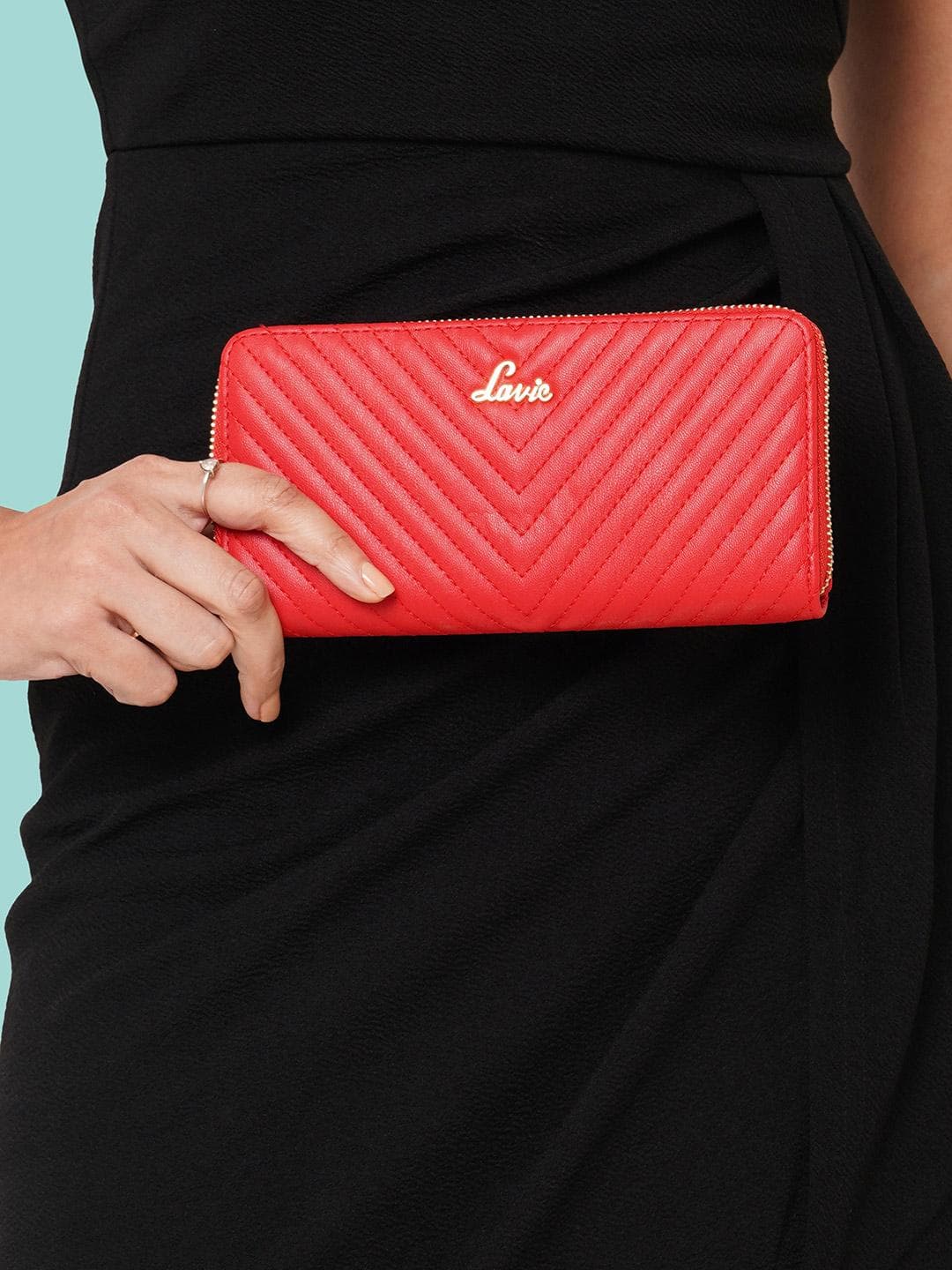 Lavie Women's Chevron Large Zip Around Wallet