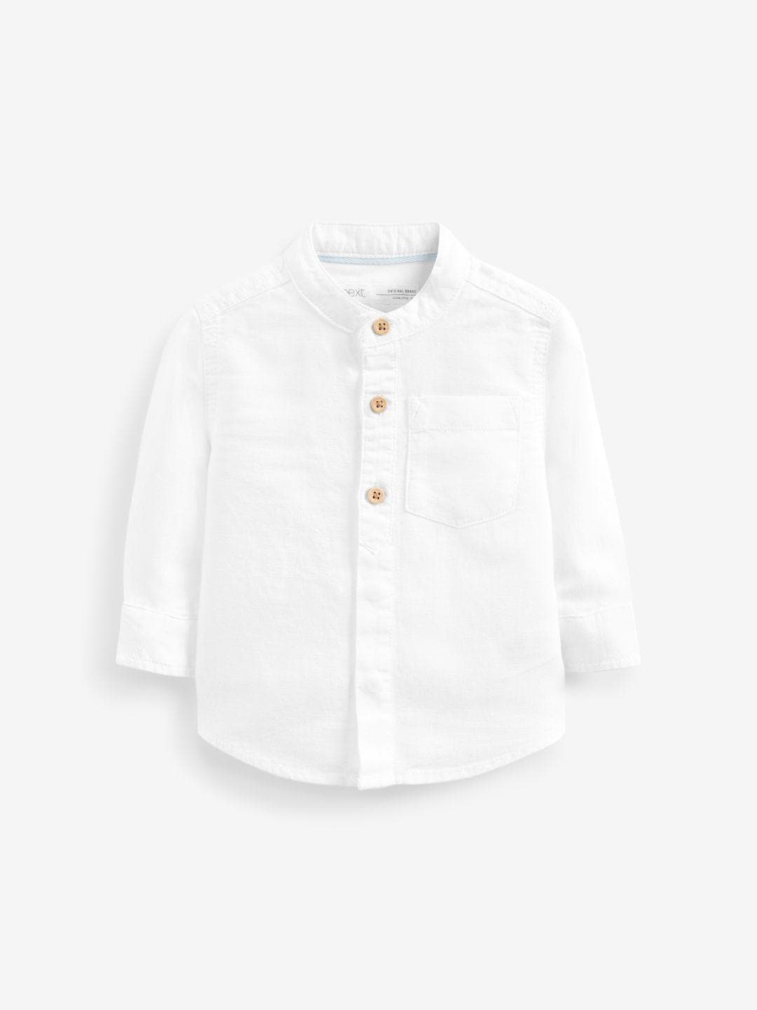 NEXT Boys Band Collar Cotton Linen Casual Shirt