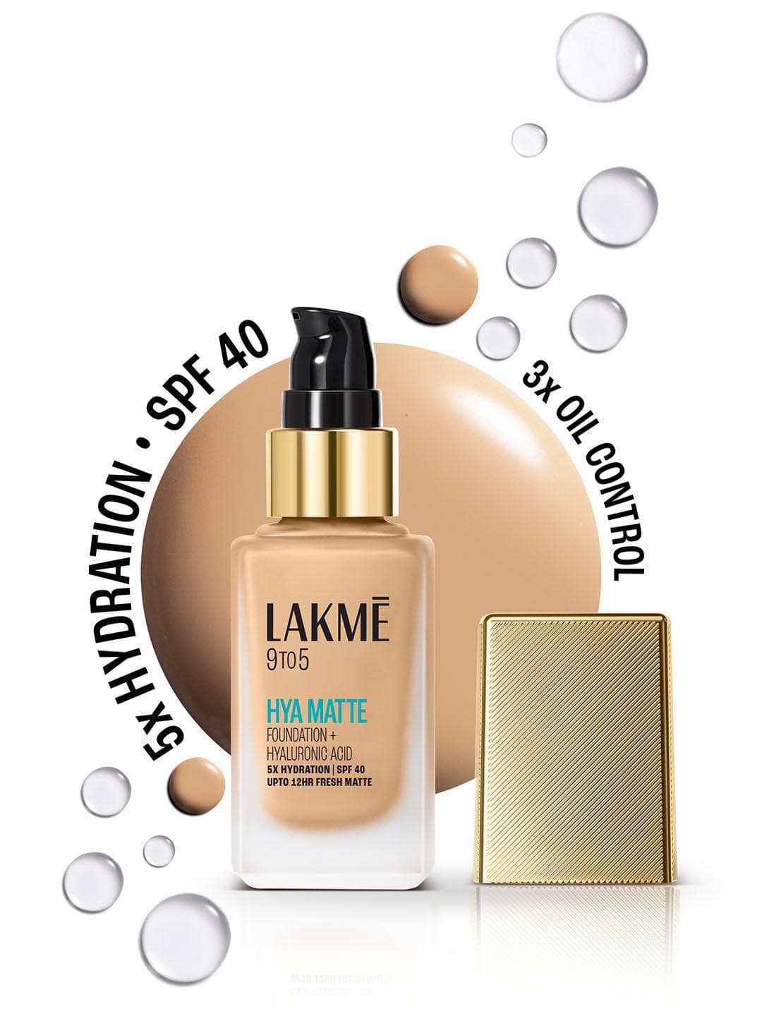 Buy Lakme 9to5 Hya Matte Foundation With Hyaluronic Acid & SPF40 25ml Neutral Light - - Personal Care for Women