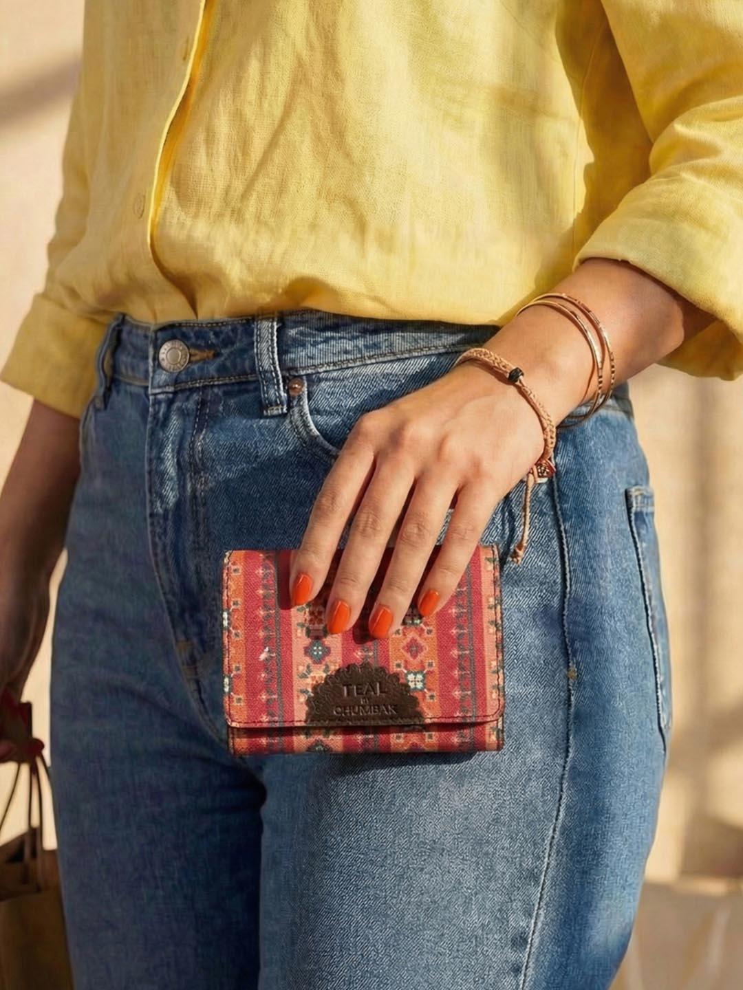 Buy Chumbak Women Geometric Printed Canvas Zip Around Wallet - - Accessories for Women