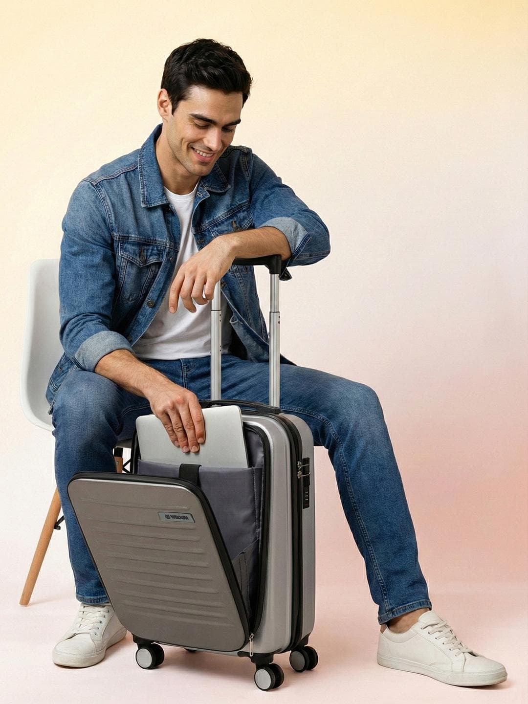 WROGN Unisex Kangaroo Hard Sided Cabin Trolley