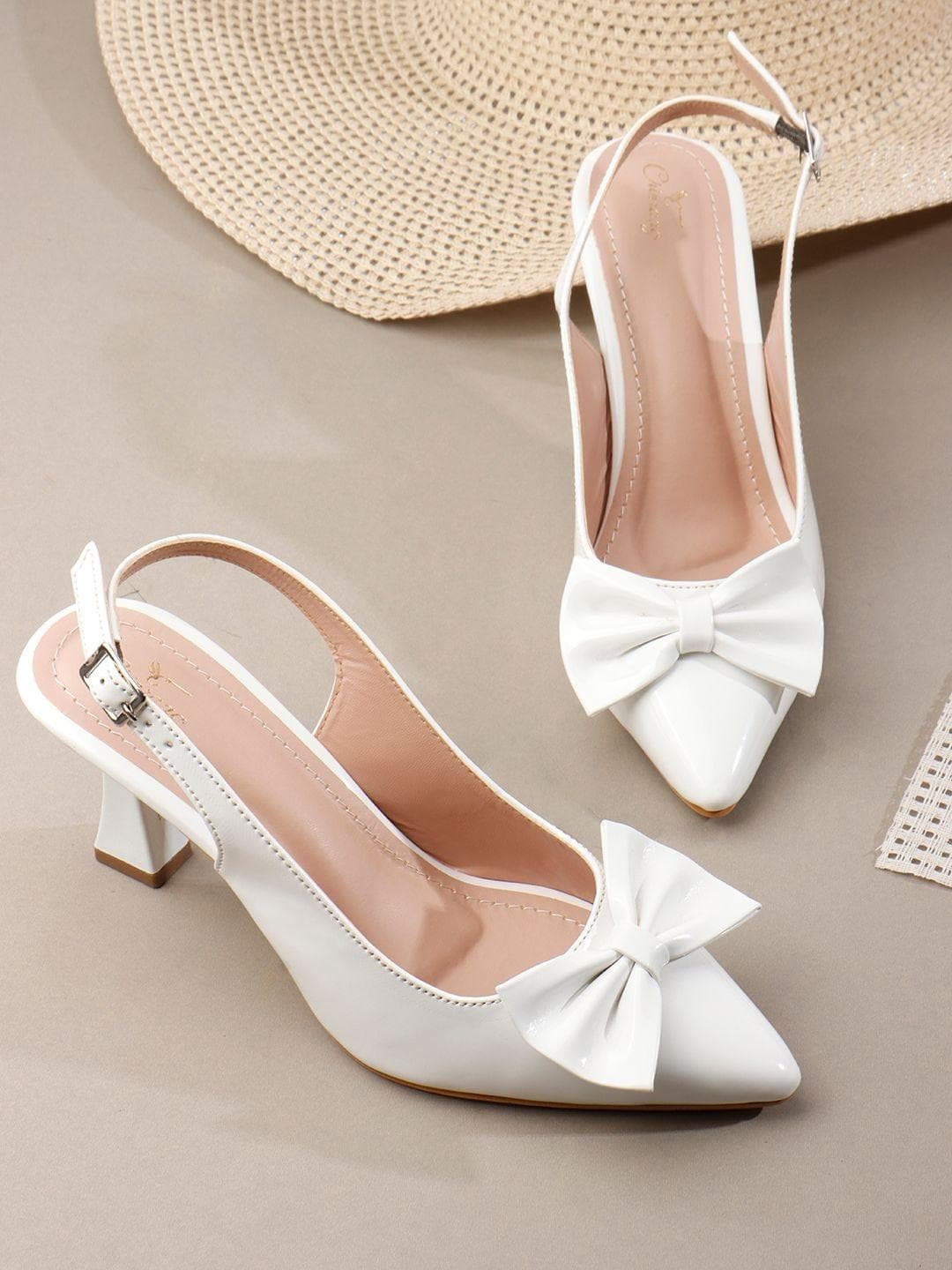 CHINRAAG Party Block Pumps with Bows