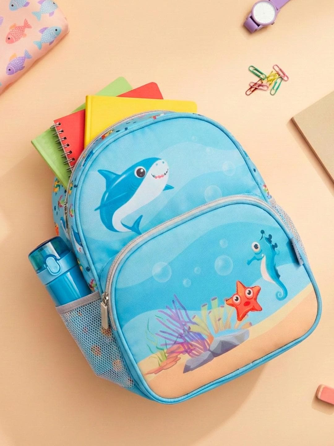 VISMIINTREND Kids Baby Shark Printed School Backpack