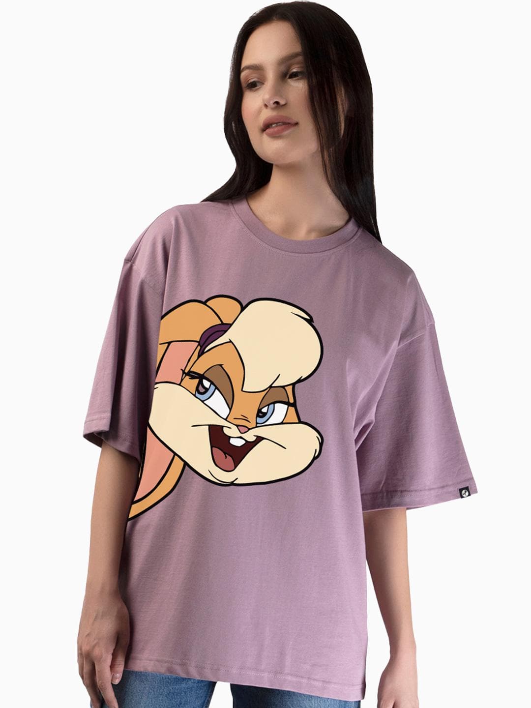 PRONK Lola Bunny Printed Drop Shoulder Sleeves Pure Cotton Oversized T-shirt