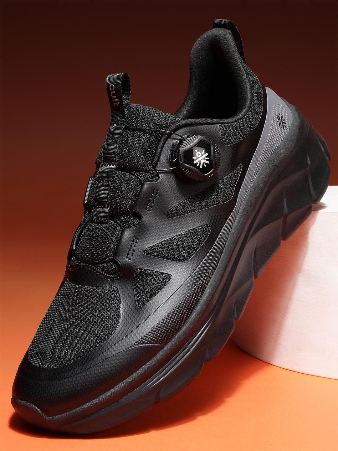CULT Men's Black & Dark Grey AeroSprint Walking Shoes