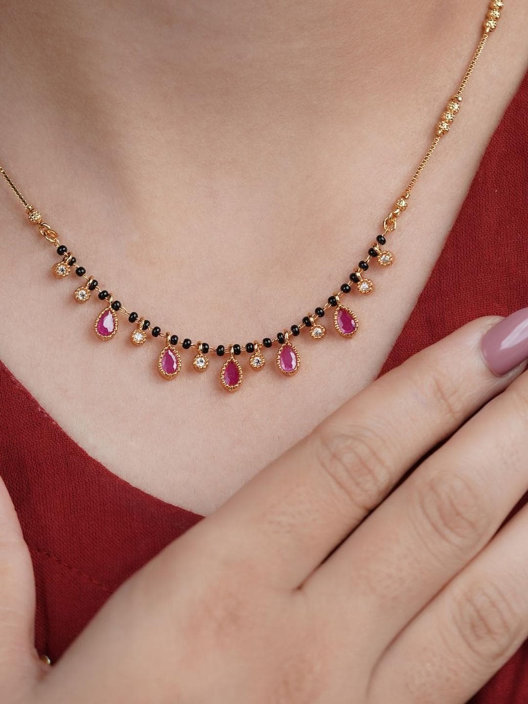 Buy Jueri Gold Plated Zircon Mangalsutra - - Accessories for Women