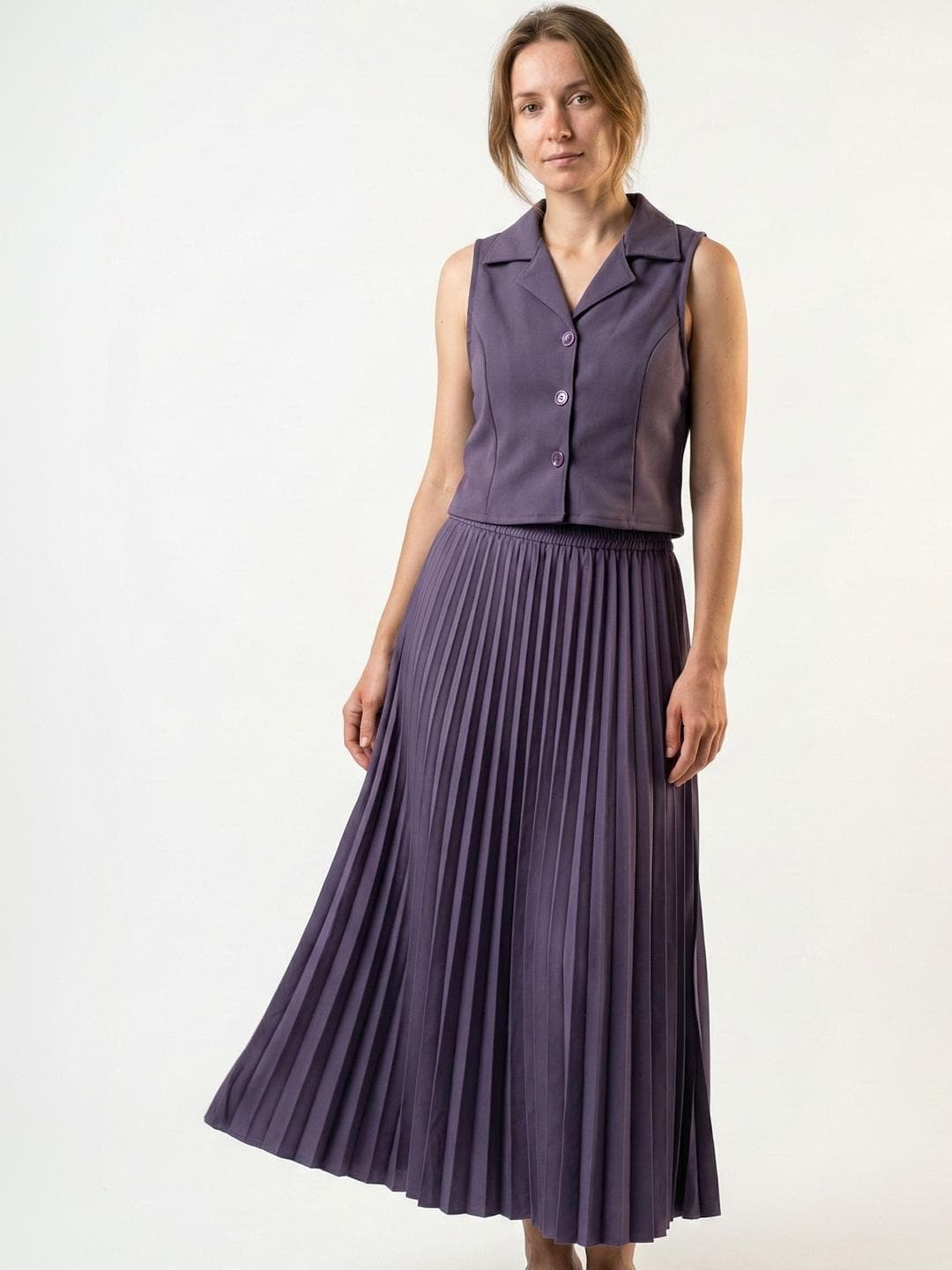 Buy Chemistry Shirt Collar Waistcoat & Skirt Co Ords - - Apparel for Women