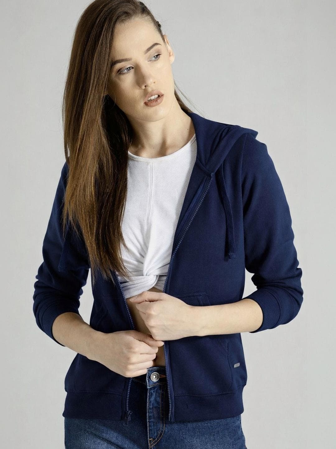 The Roadster Lifestyle Co Hooded Front-Open Sweatshirts