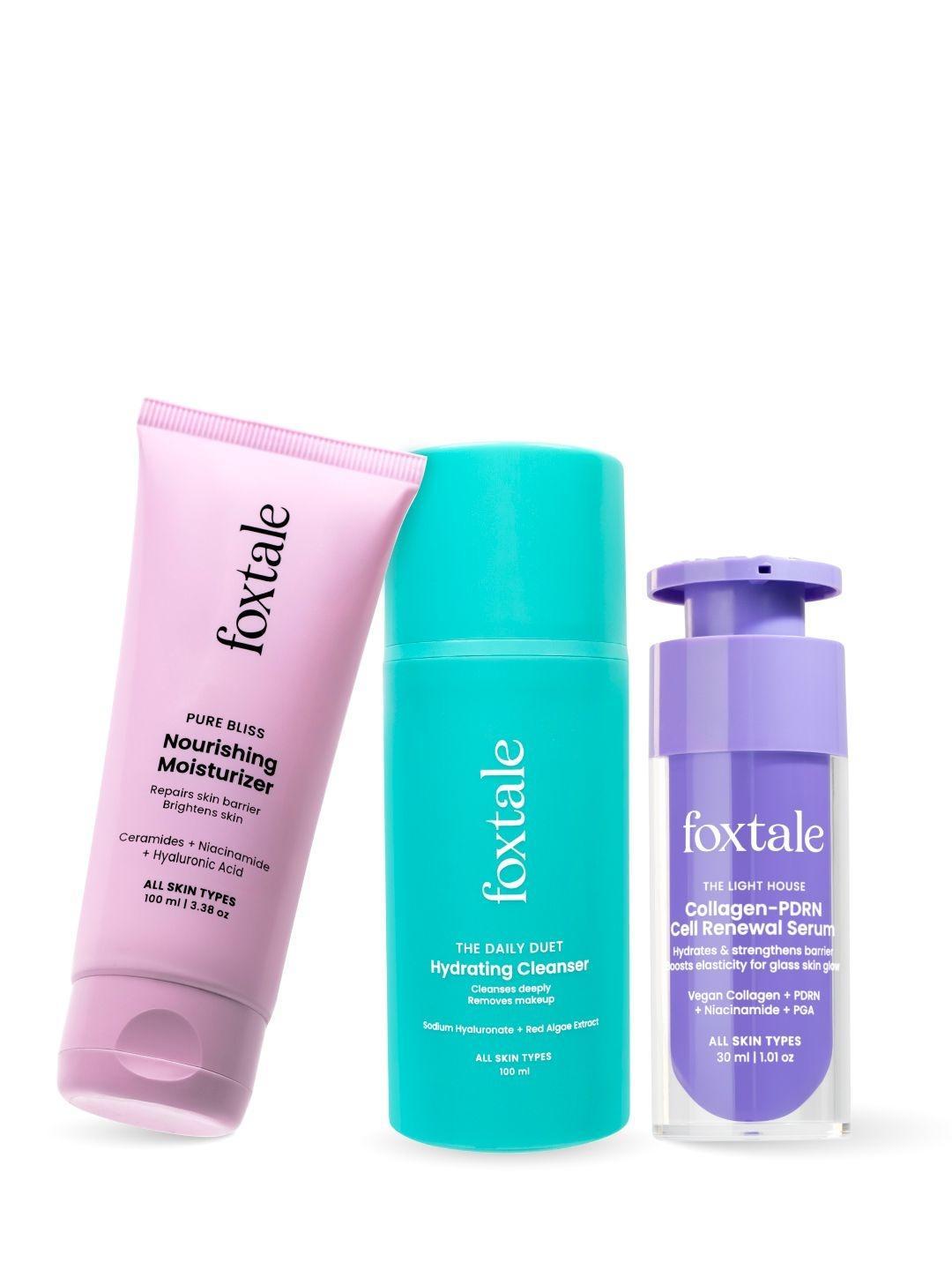 Buy FoxTale Set Of 3 Hydrating Cleanser, Nourishing Moisturizer & PDRN Cell Renewal Serum - - Personal Care for Unisex