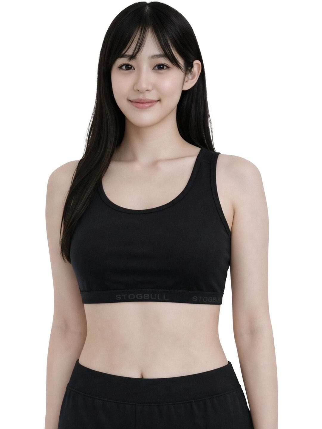 STOGBULL Pack of 3 Cotton Lycra Non-Padded Full Coverage Active Sports Bra