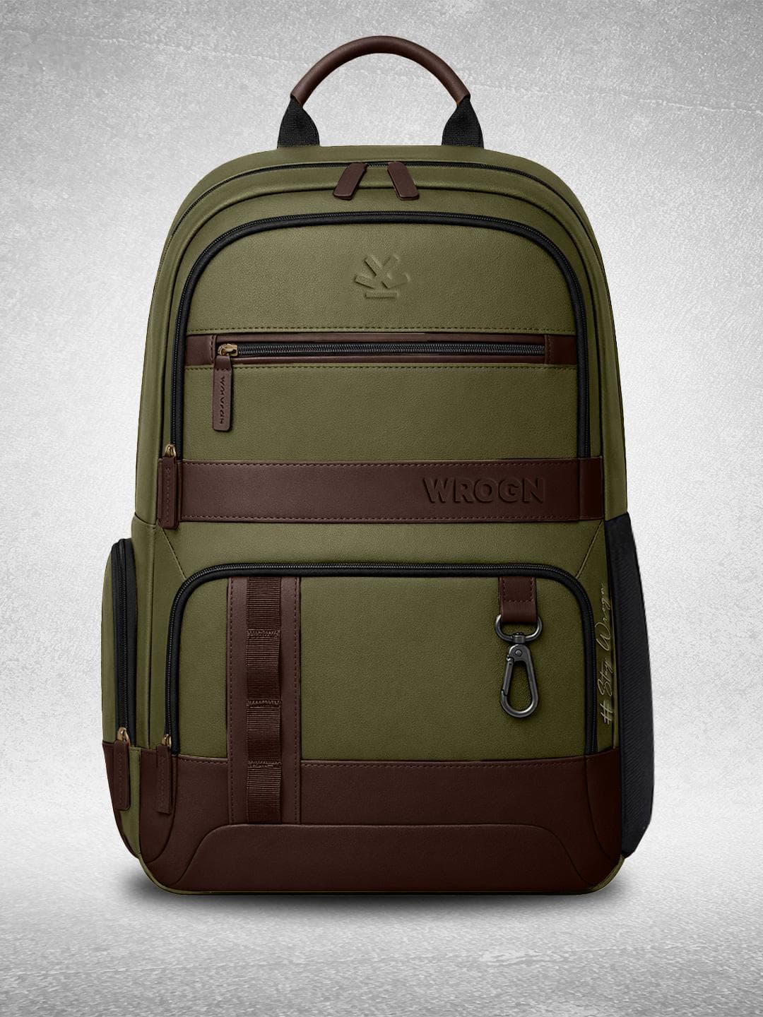 WROGN Unisex Brand Logo Contrast Detail Backpack with Anti-Theft