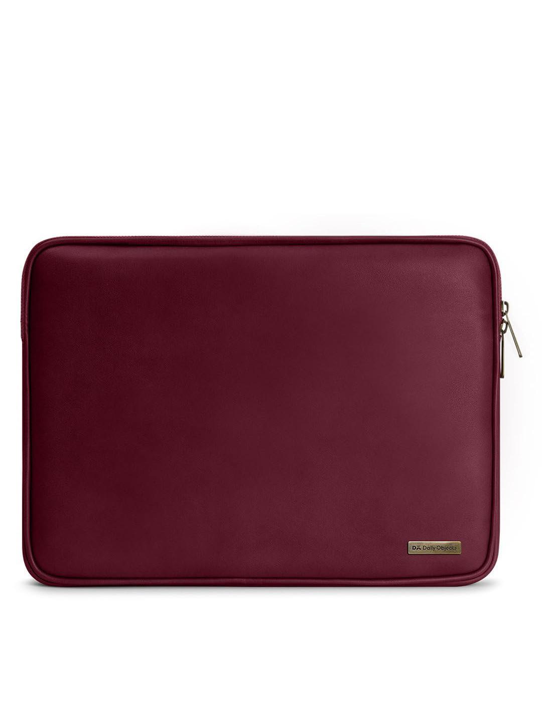 Buy DailyObjects Burgundy Vegan Leather Zippered Sleeve For Laptop/MacBook 28cm (11 Inch) - - Accessories for Unisex