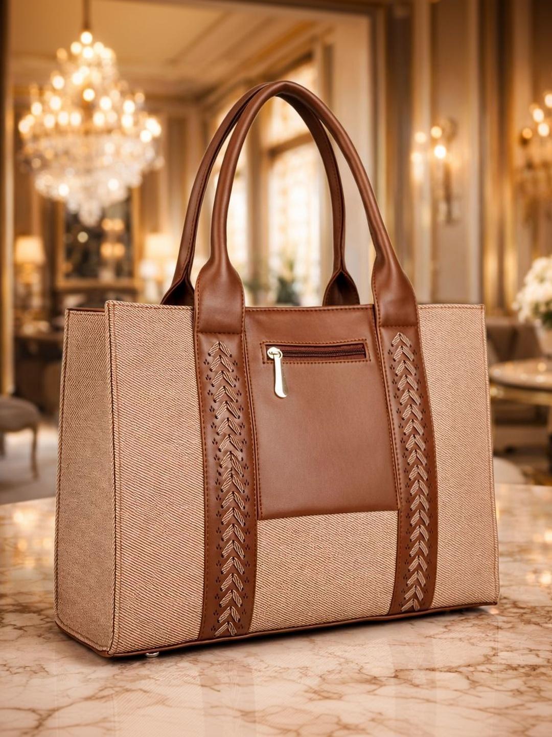 Buy ROMOFY Textured Structured Tote Bag - - Accessories for Women