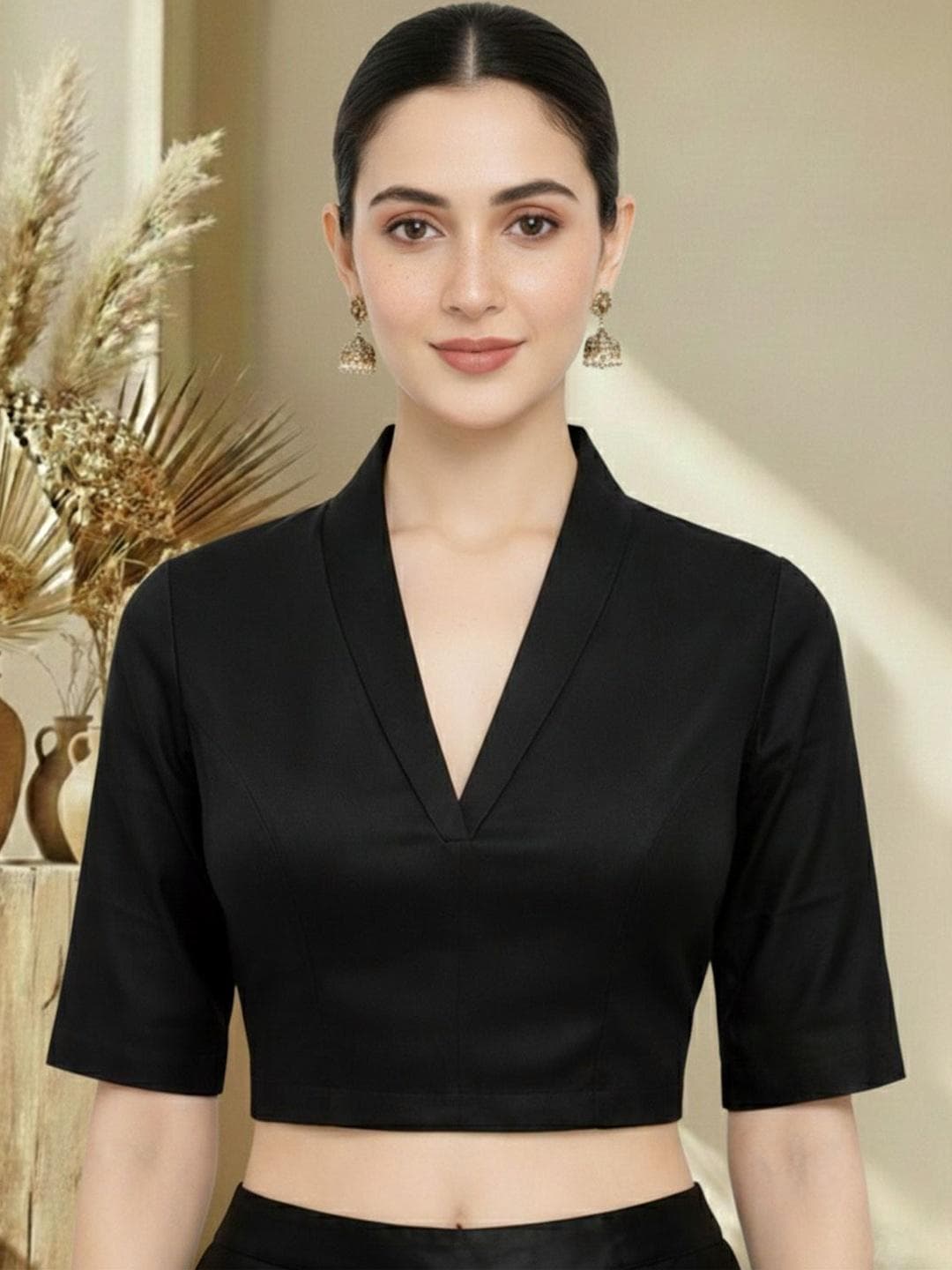 Thevasa Solid Saree Blouse