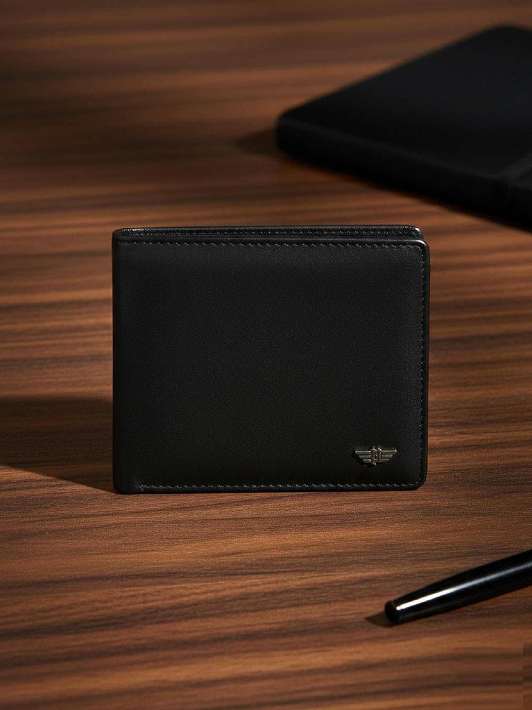 Police Black Color Nest Id Wallet Men Solid Leather Two Fold Wallet