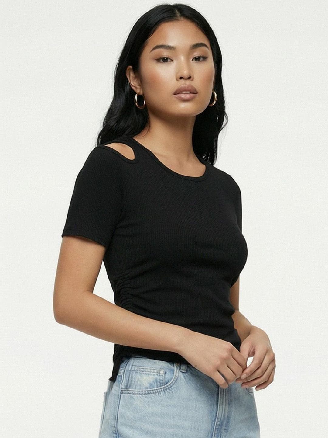 glitchez Cold-Shoulder Top