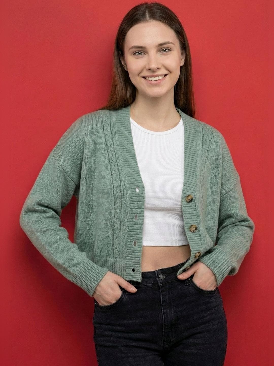 The Roadster Lifestyle Co V-Neck Cardigan Sweater