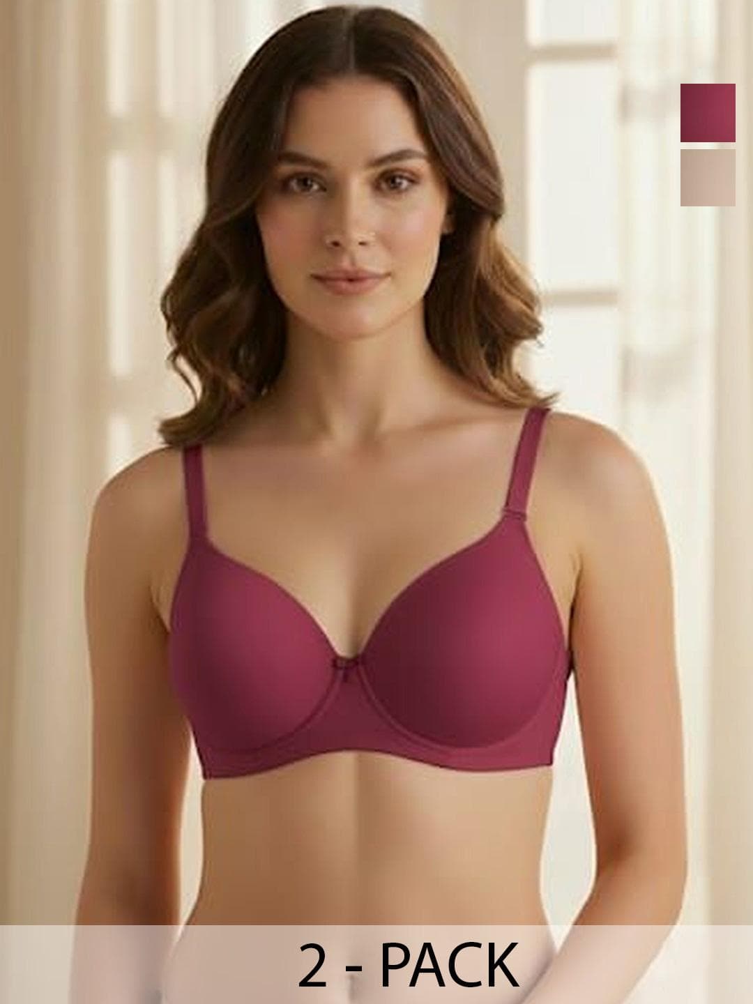 Buy FUNAHME Pack Of 2 Full Coverage Lightly Padded Bras - - Apparel for Women