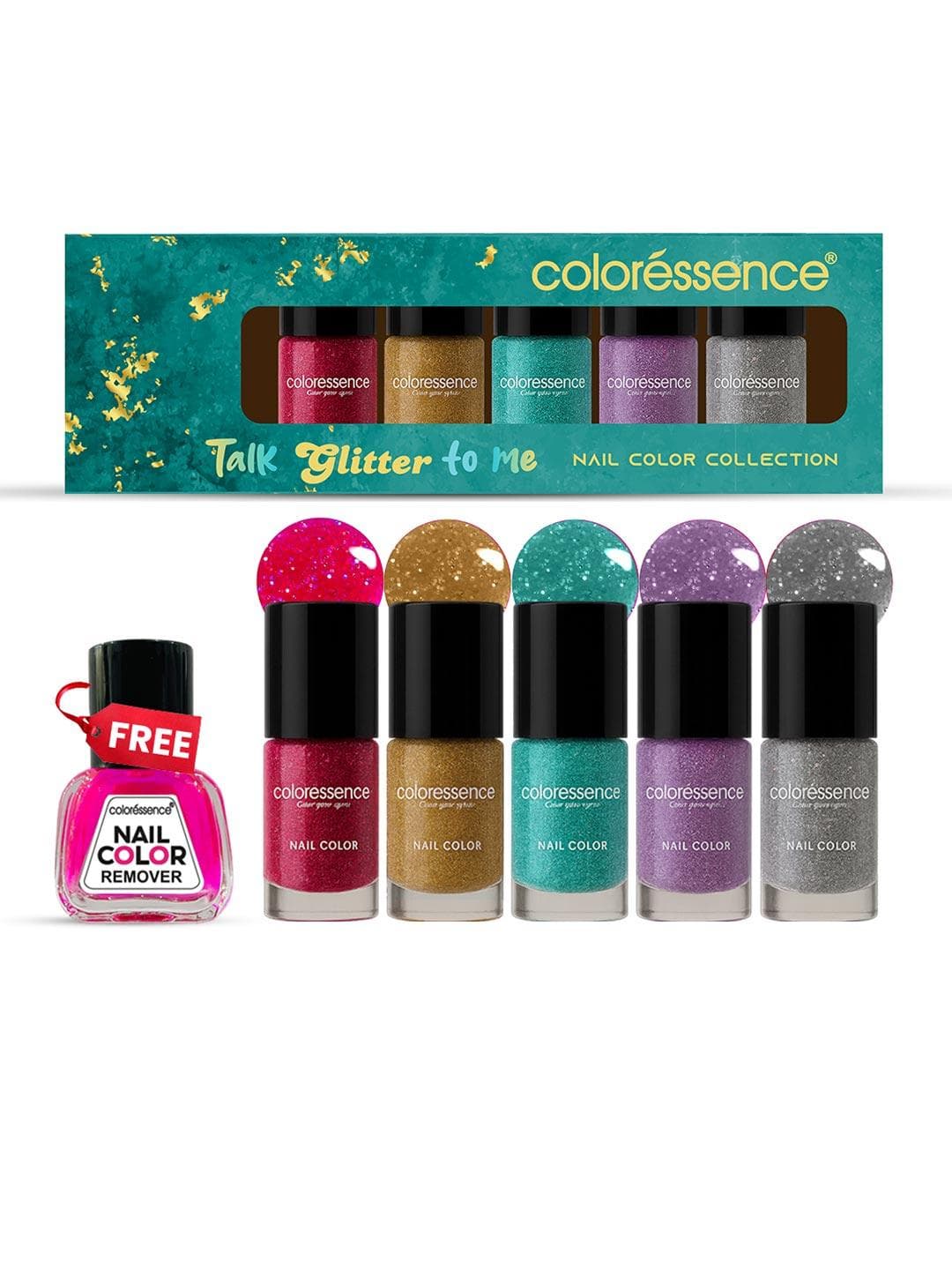 Buy Coloressence Set Of 6 Talk Glitter To Me Quick Nail Color Collection 6ml Each - - Personal Care for Women