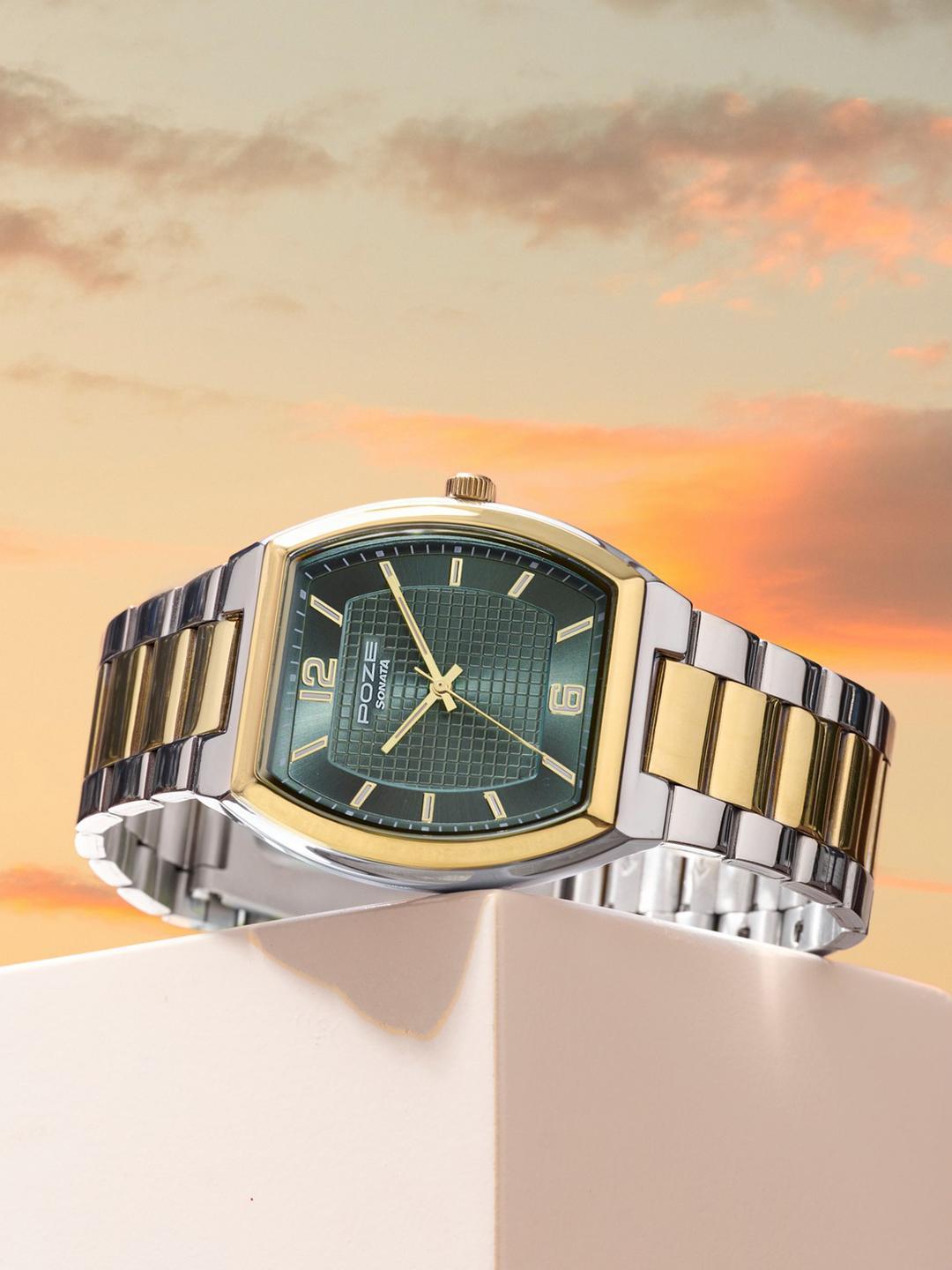 Buy Sonata Men Poze 8 Quartz Analog Green Dial Watch SP70106BM01W - - Accessories for Men