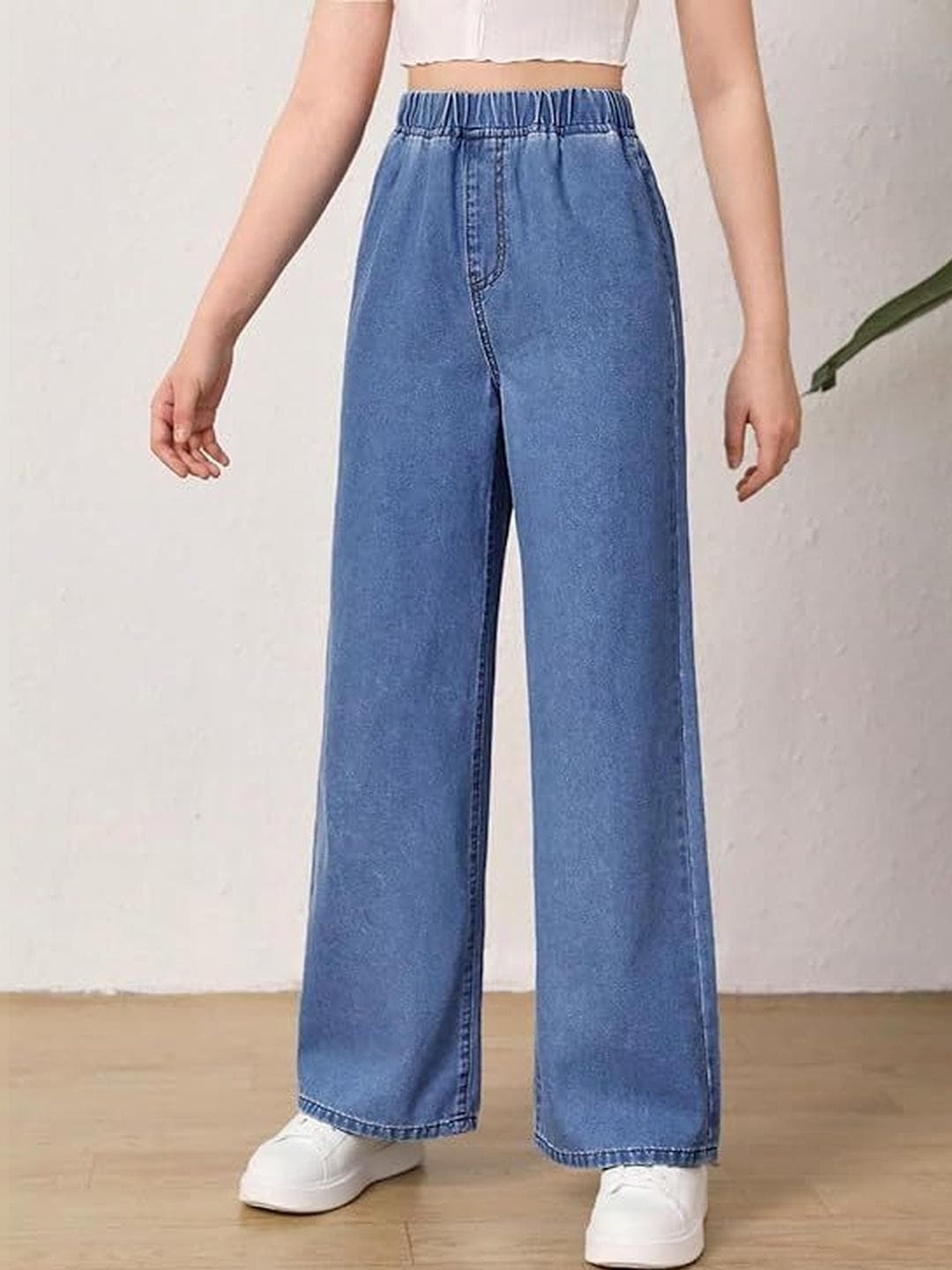 ADBUCKS Girls Flared High-Rise Stretchable Jeans