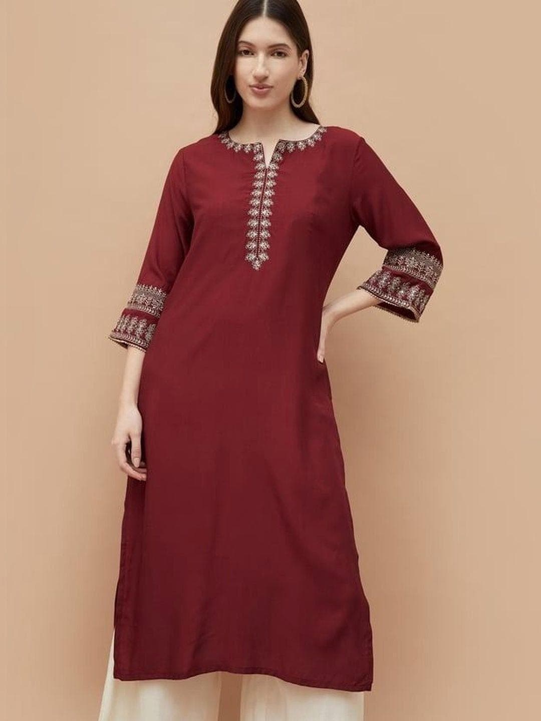 KPF Women Embroidered Floral Kurta