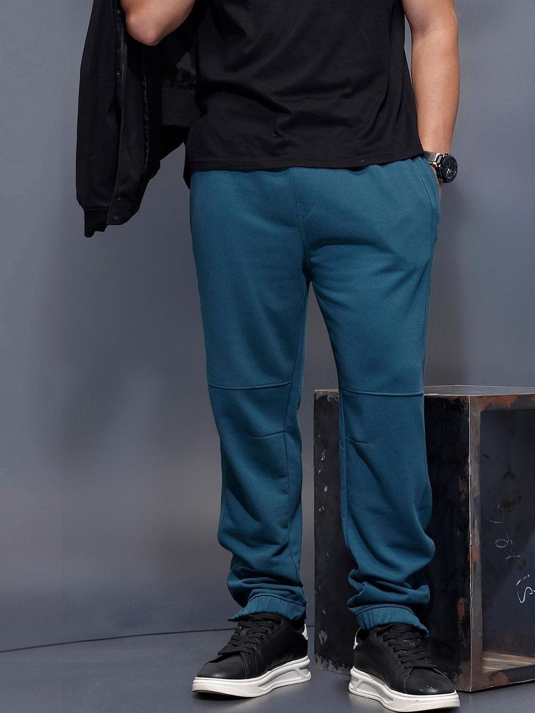 WROGN Men Cotton Mid Rise Joggers