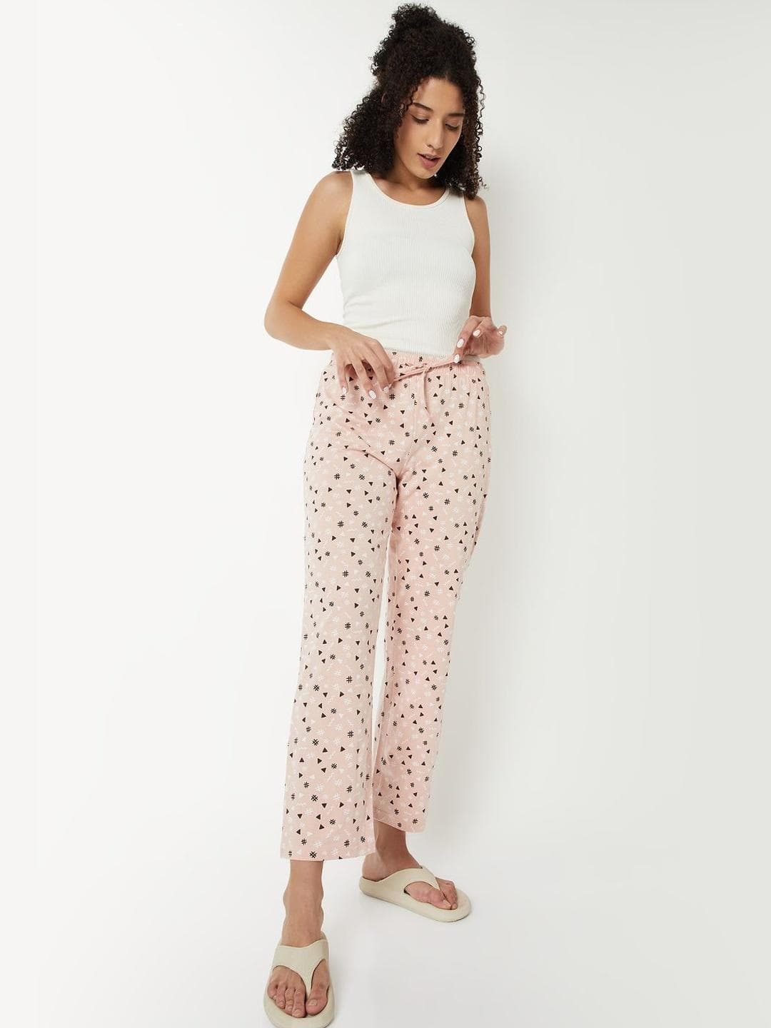 max Printed Cotton Straight Lounge Pants