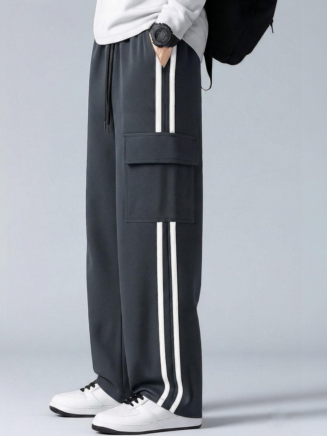 COMBRAIDED Men Striped Track Pants