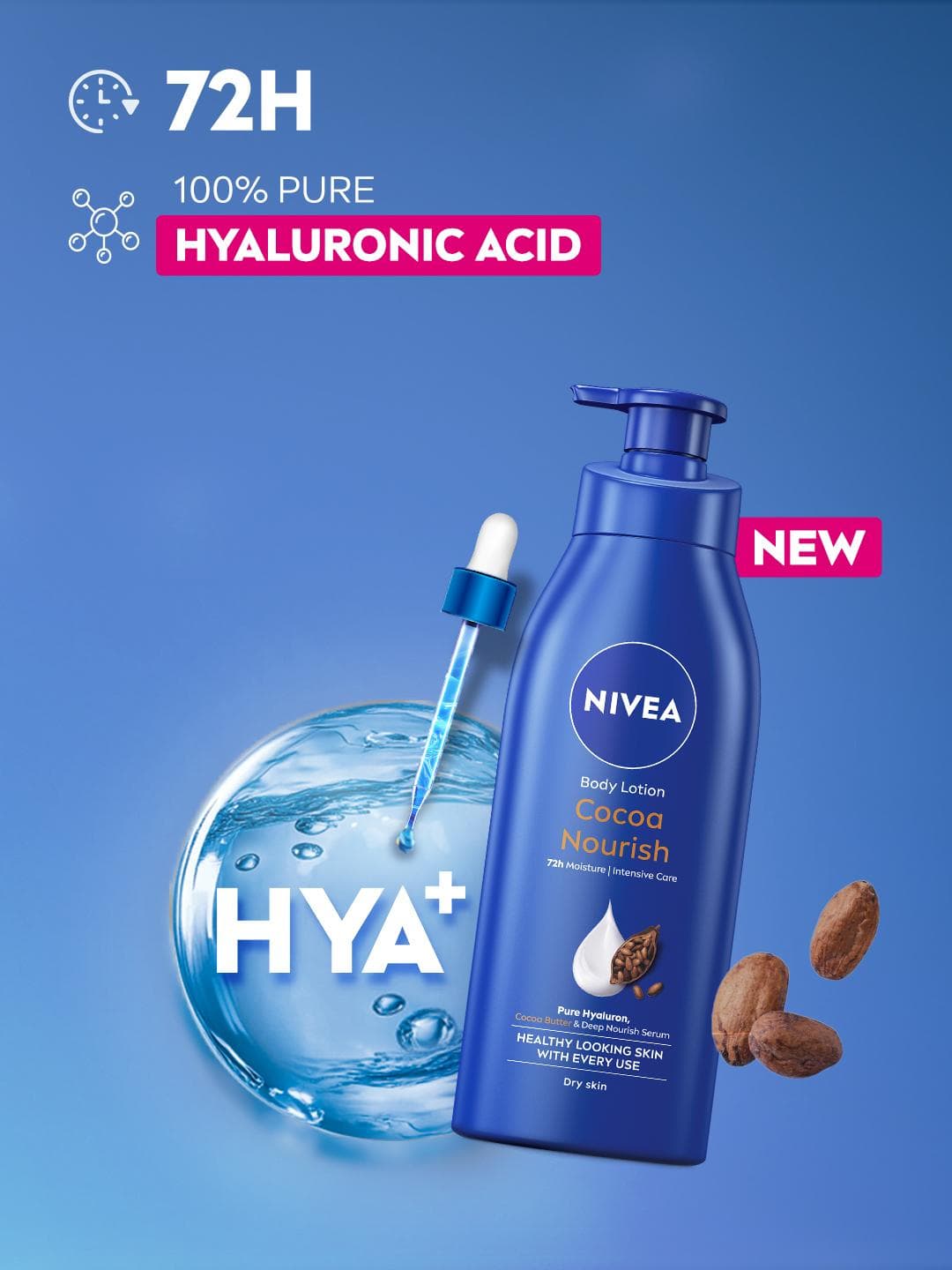 Buy NIVEA Cocoa Nourish Body Lotion Hyaluronic Moisturizer Face & Body Cream Dry Skin 400ml - - Personal Care for Unisex