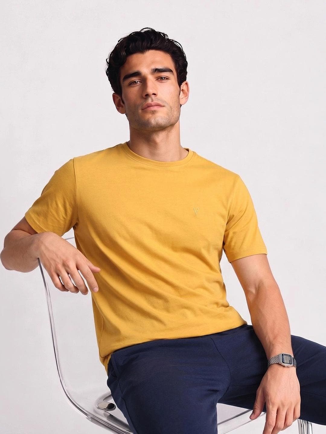 Buy Van Heusen Innerwear Crew Neck Regular Fit Short Sleeves Soft Breathable Lounge Tshirt - - Apparel for Men