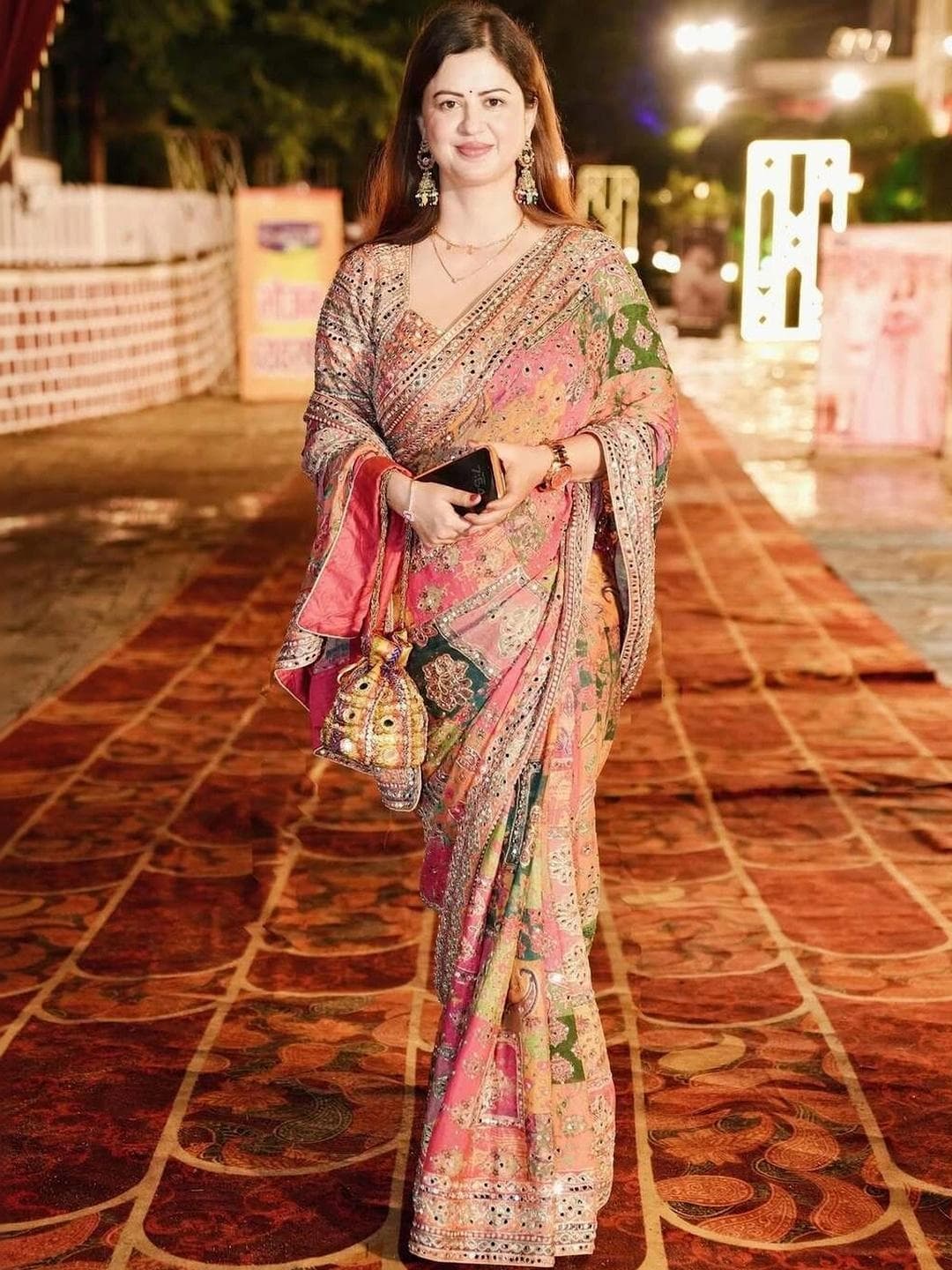 KL9KIDS Mirror Work Art Silk Heavy Work Banarasi Saree
