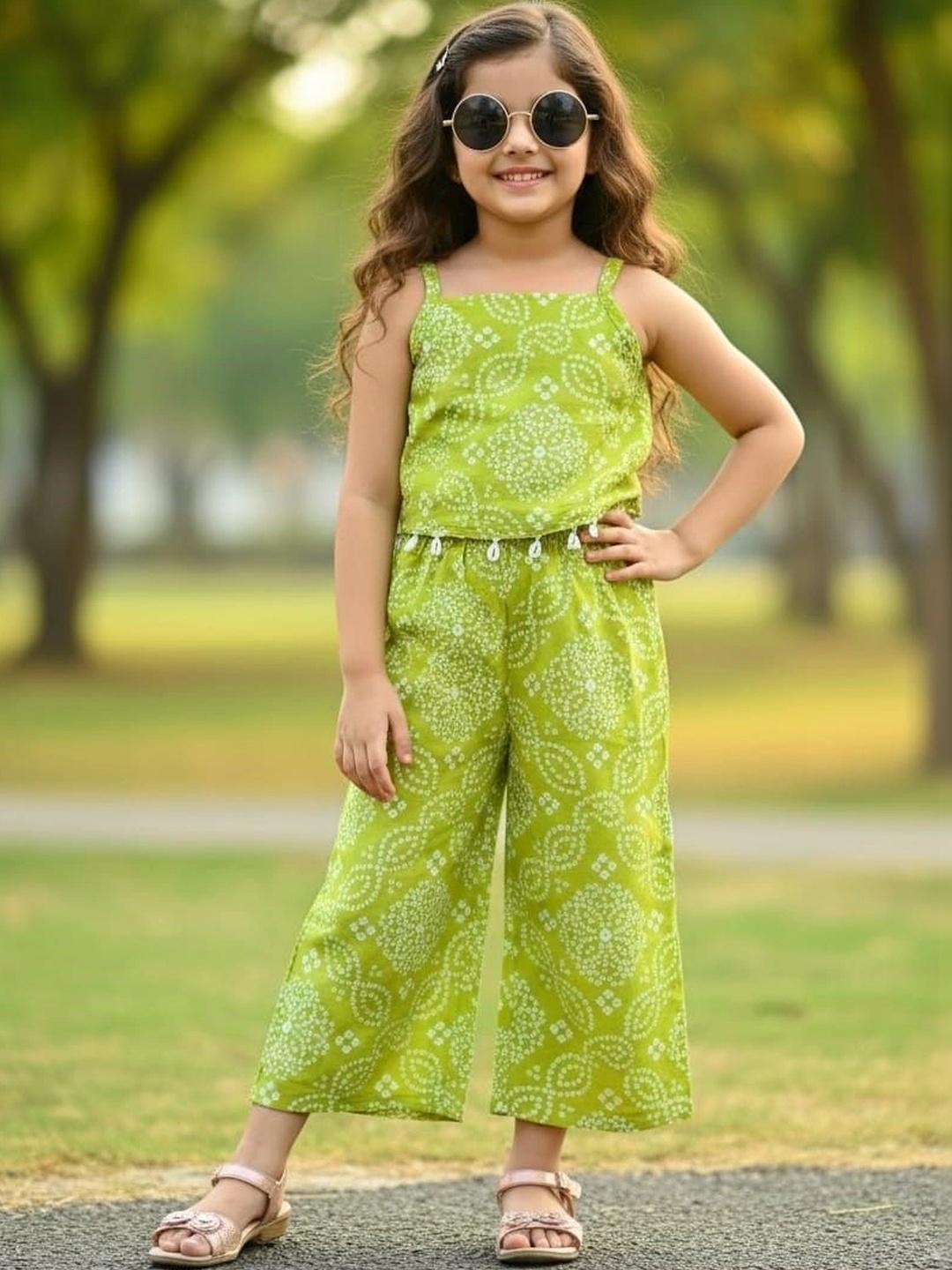 Buy Sangria Bohemian Printed Top With Palazzos - - Apparel for Girls