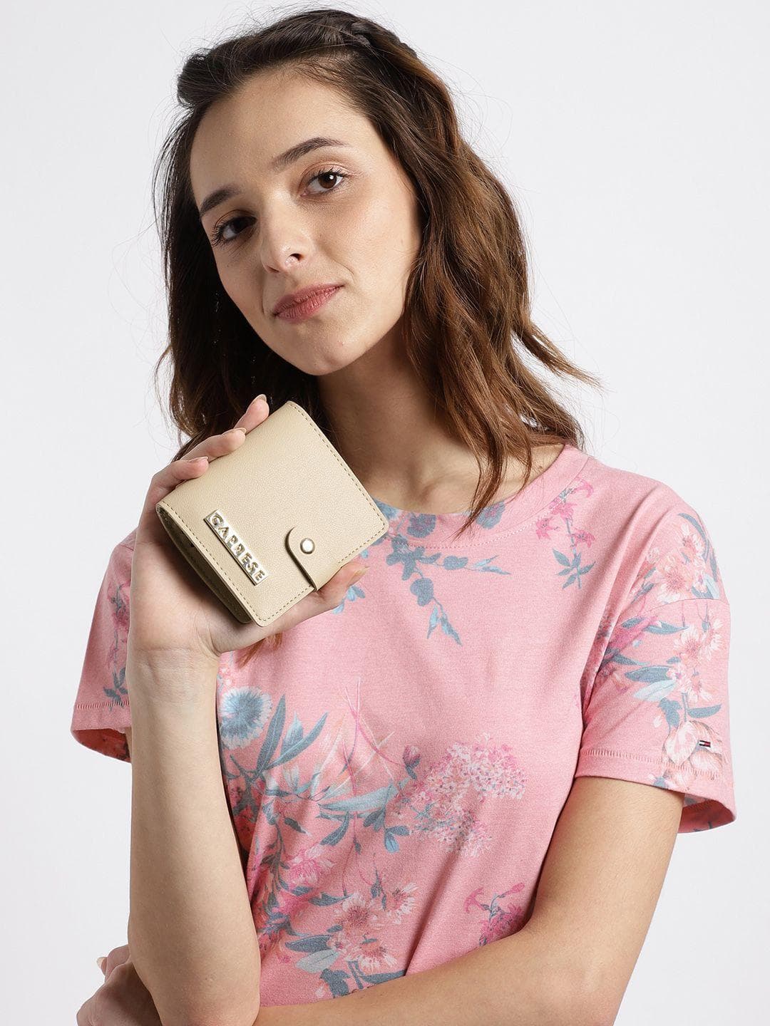 Caprese Kiko Women Beige Small Wallet