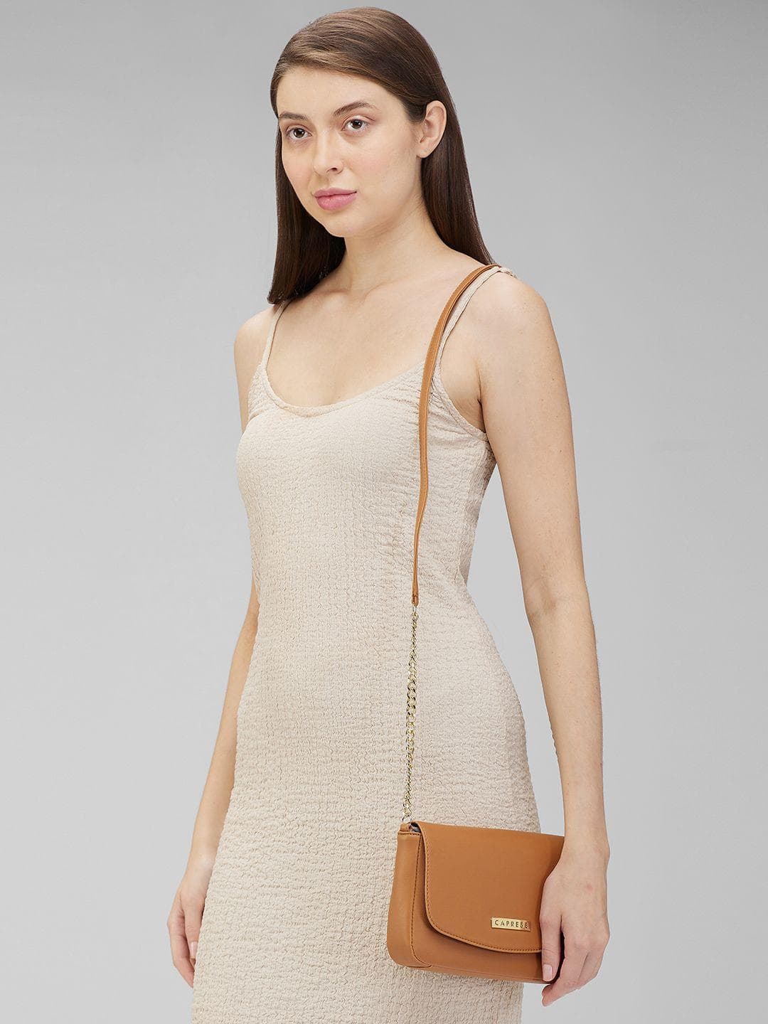 Buy Caprese Shaun Women Tan Small Sling Bag - - Accessories for Women