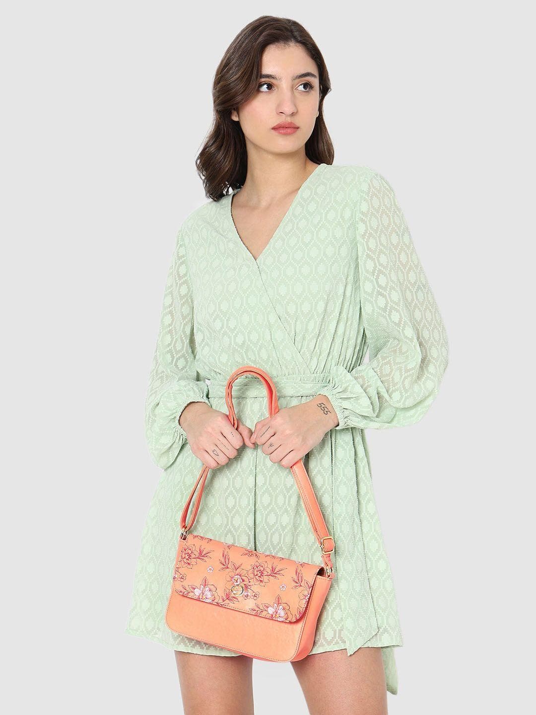 Caprese Snow Women Coral Small Sling Bag