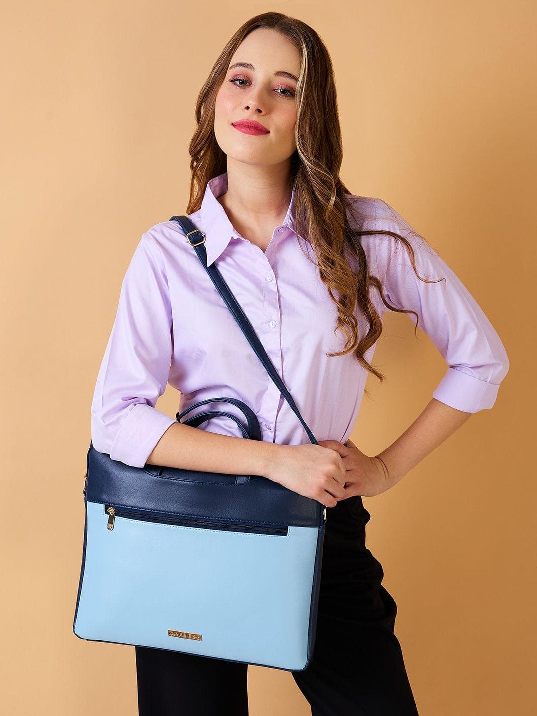 Caprese Ryma Women Navy Medium 18 inch Laptop Bag