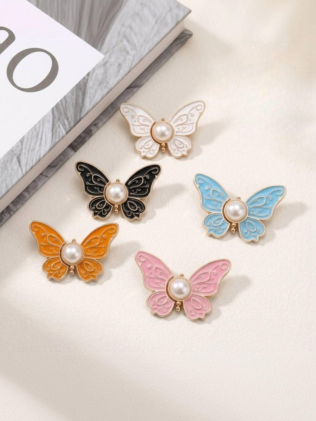 Buy Fabme Set Of 5 Butterfly Design Waist Buckle No Sew Adjustable Waist Jeans Tightener - - Apparel for Women