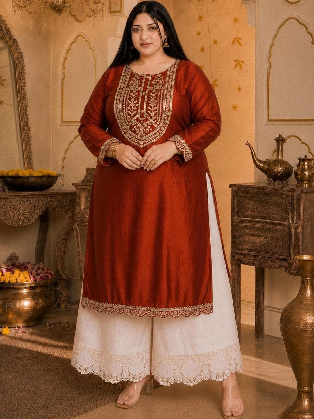 rarethread Women Embroidered Thread Work Kurta