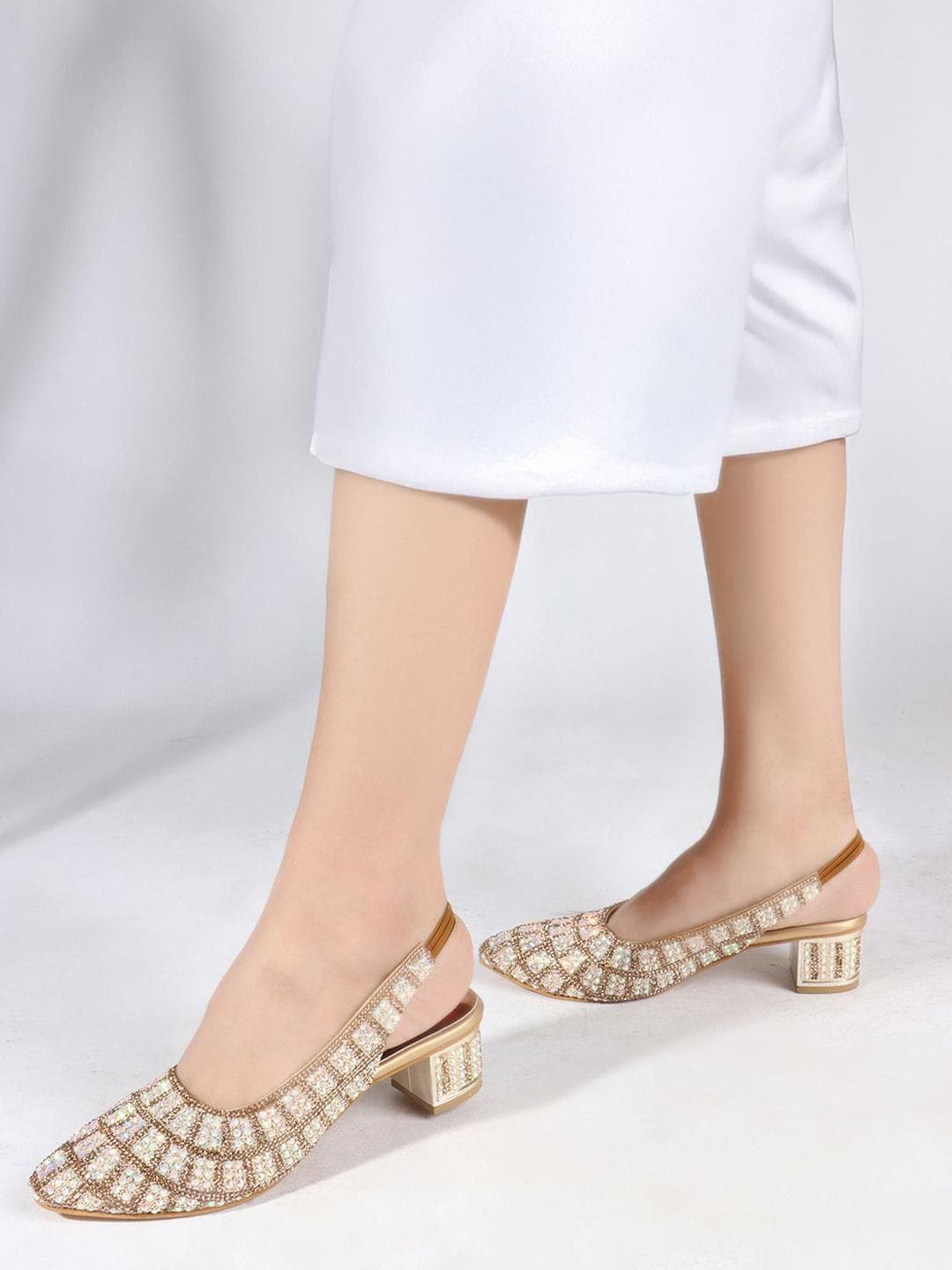Anouk Women Embellished Block Heel Pumps